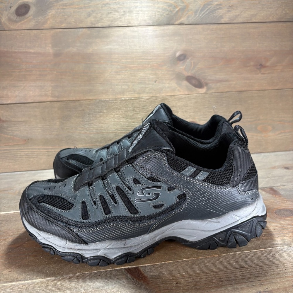 Skechers After Burn Mens size 9 shoes Black Wide Width Slip On sneakers